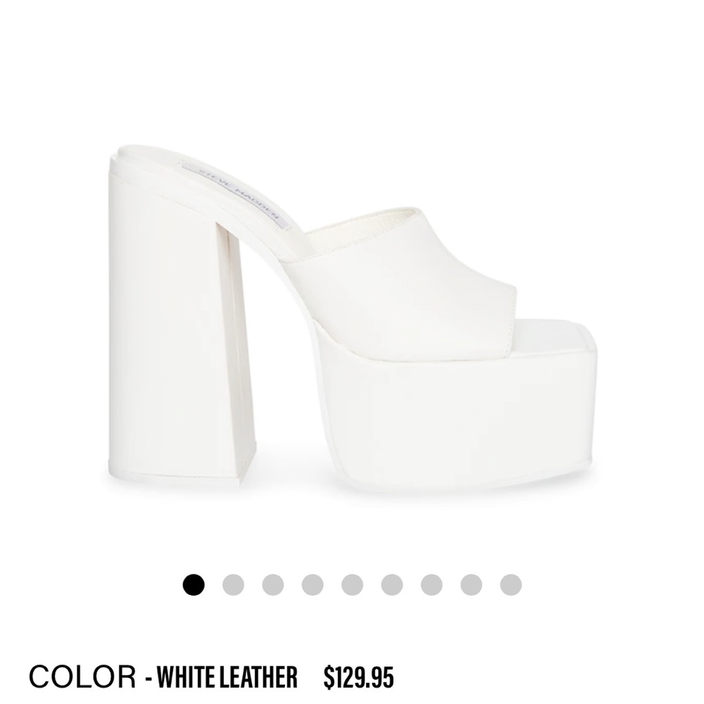 Steven Madden Trixie White Leather Platform Heels size 5.5